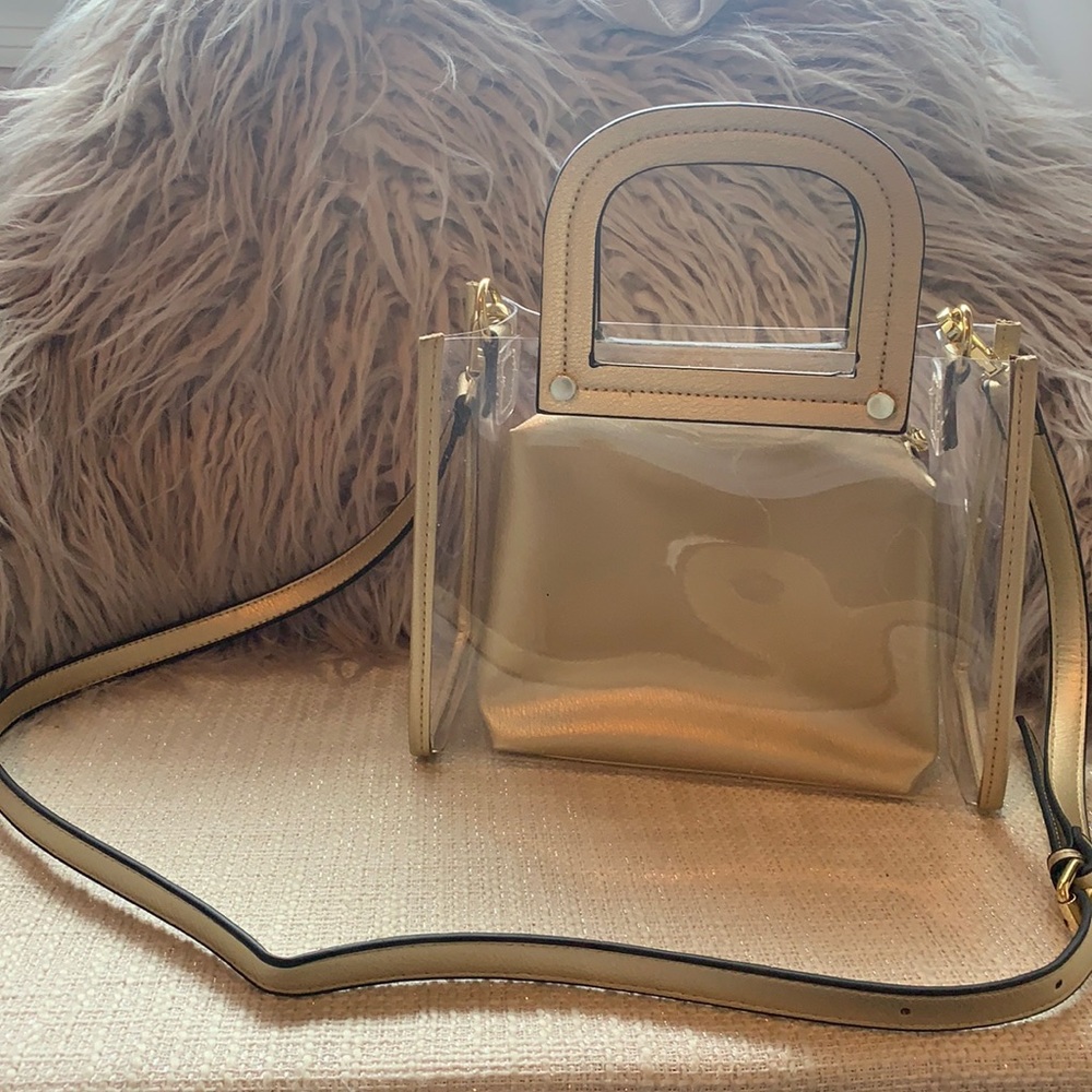Clear/Gold cross body bag